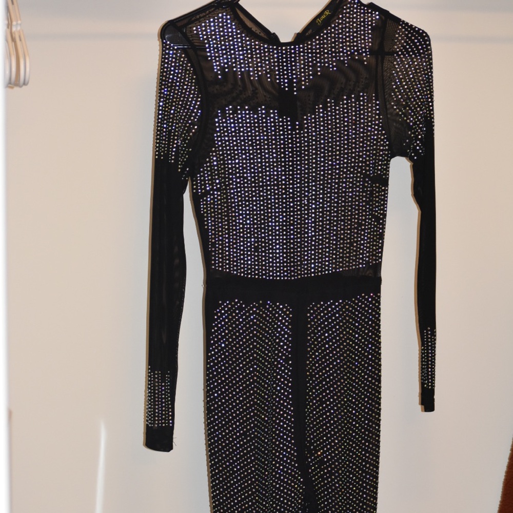 Long bedazzled body suit
